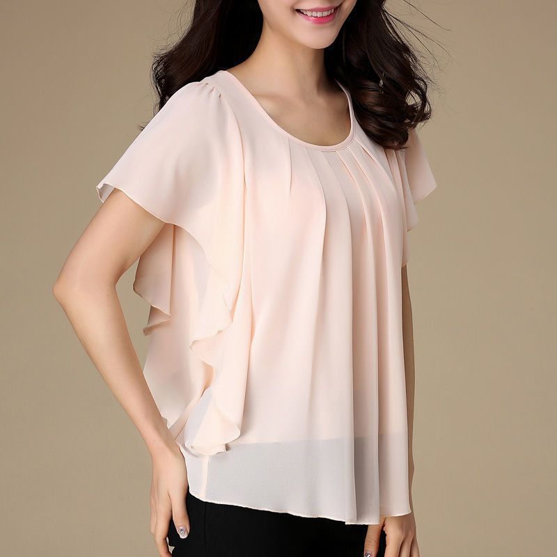 Camisa de Chiffon Plus Size