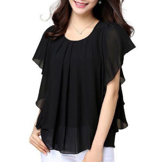 Camisa de Chiffon Plus Size