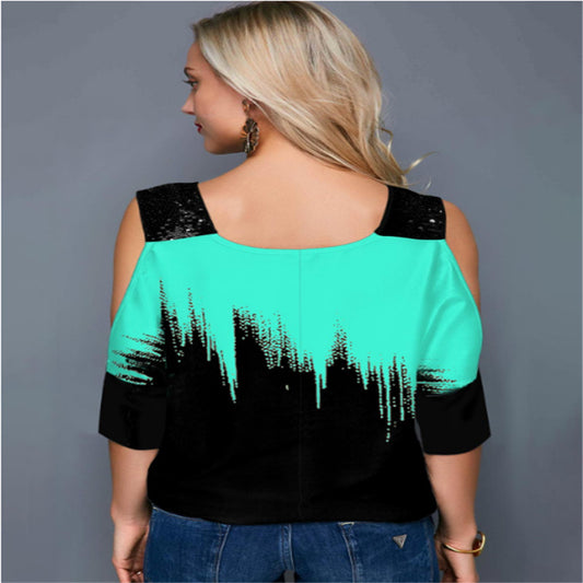 Camiseta Estampada Hombros Caídos primavera