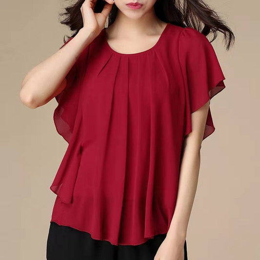 Camisa de Chiffon Plus Size